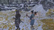Initiate the conversation with Oyuki in The Tale of the Kitsune quest (Image via Sucker Punch || Youtube@/Malachi Plays Games)